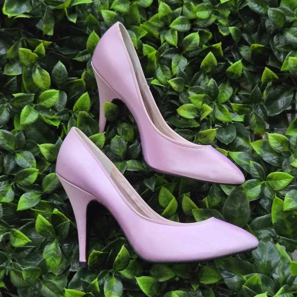 Stylish Satin Pink Handbag and Heels Set